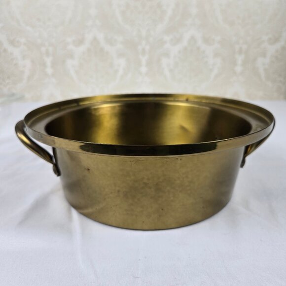 VTG Georges Briard Brass & Wood Chafing Warming Dish 1-1/2 Quart Pyrex Insert - Picture 11 of 15